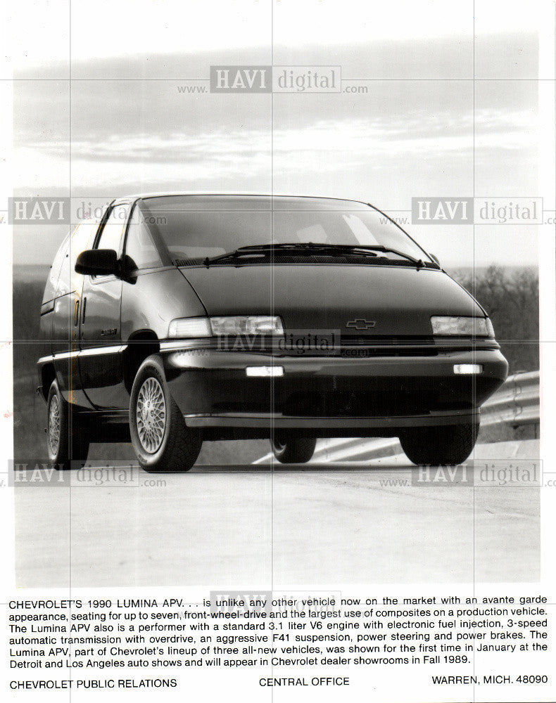 1989 Press Photo Chevrolet Lumina APV 1990 - Historic Images