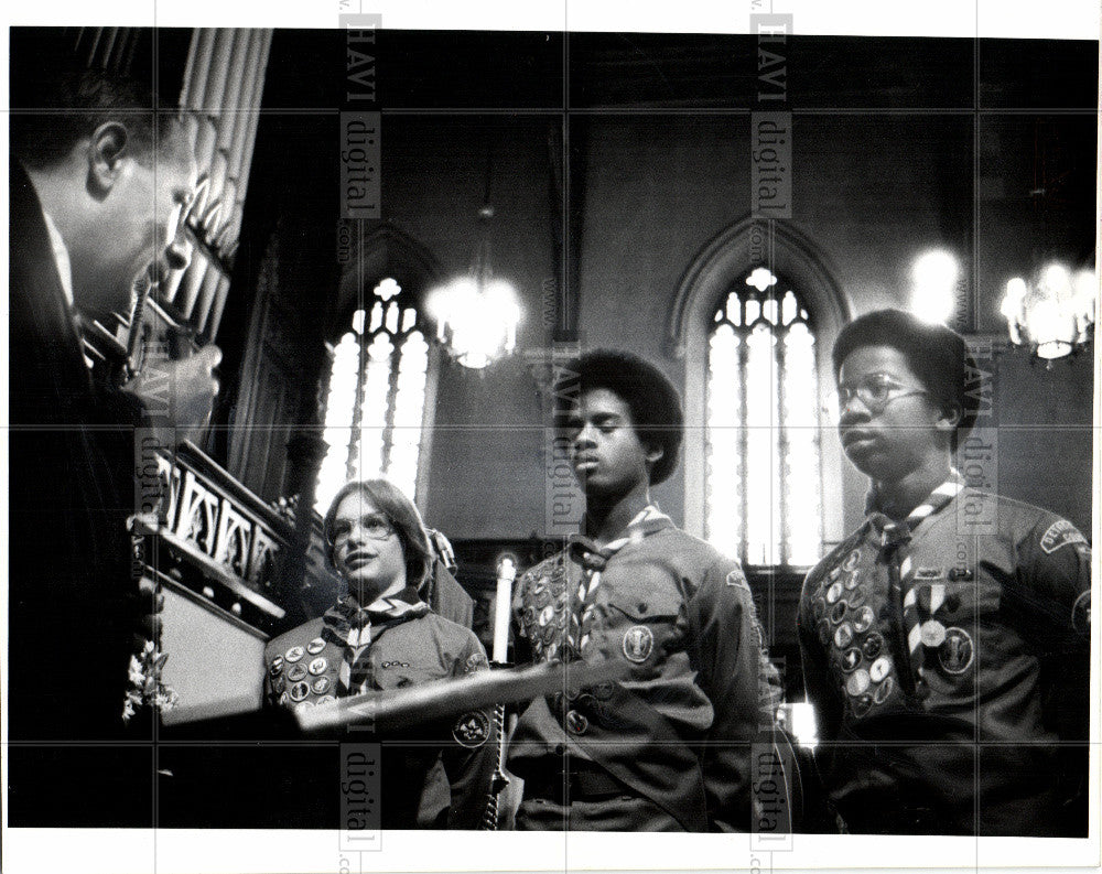 1978 Press Photo Boy Scouts of America,Marked,Downtown - Historic Images