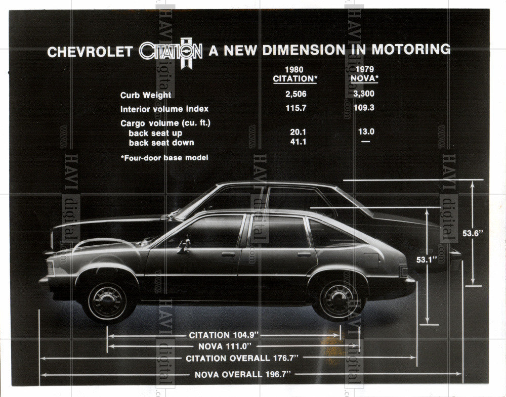 1979 Press Photo 1980 Nova and Citation - Historic Images