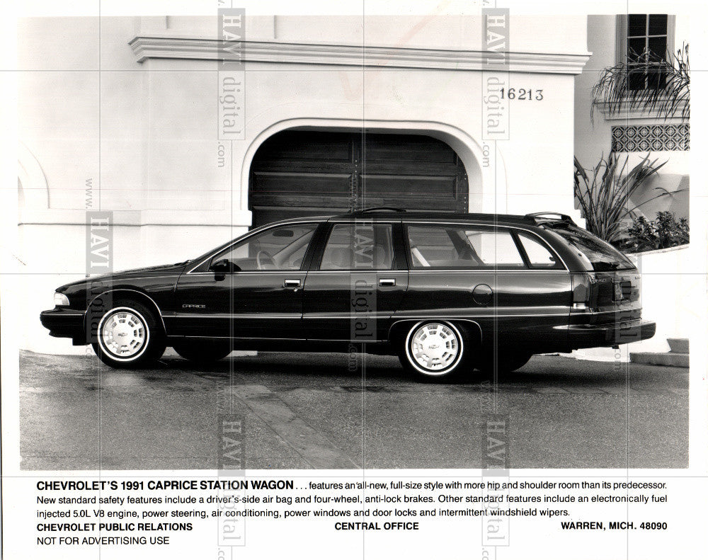1991 Press Photo CHEVROLET'S 1991 CAPRICE STATION WAGON - Historic Images