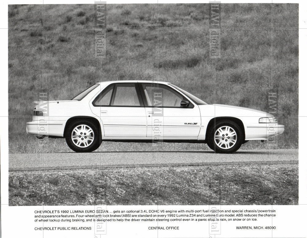 1992 Press Photo 1992 Chevrolet Lumina Euro Sedan - Historic Images