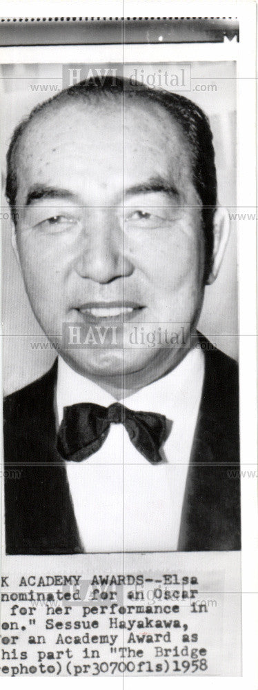 1958 Press Photo Sessue Hayakawa Japanese actor - Historic Images