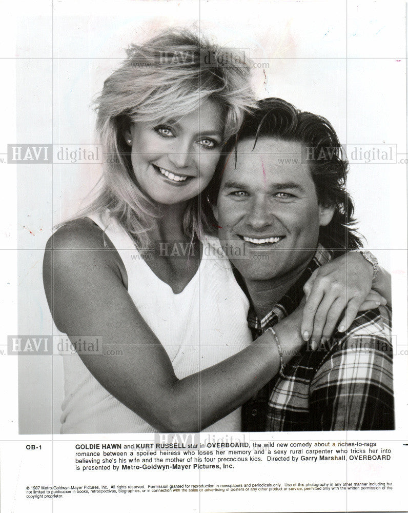 1987 Press Photo Goldie Hawn Actress Overboard - Historic Images