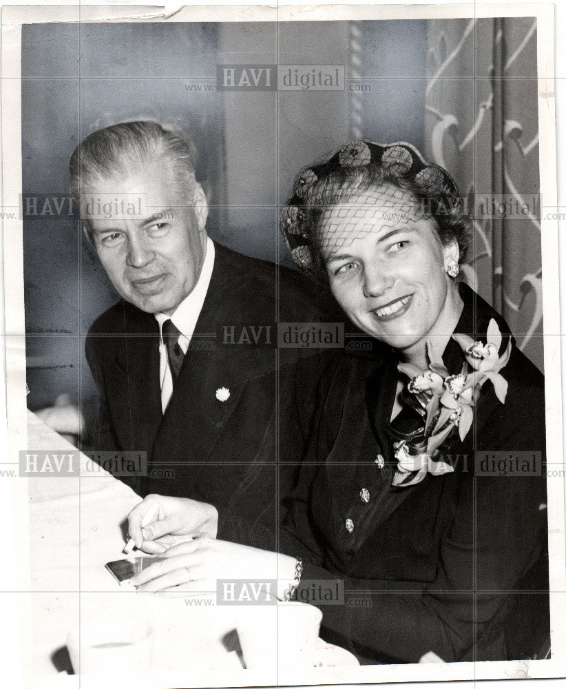 1951 Press Photo Dr. and Mrs. Harlan Hatcher Michigan - Historic Images