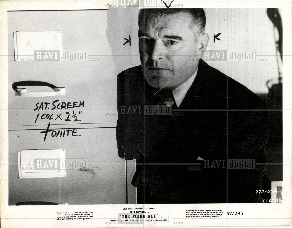 1958 Press Photo Jack Hawkins English actor - Historic Images
