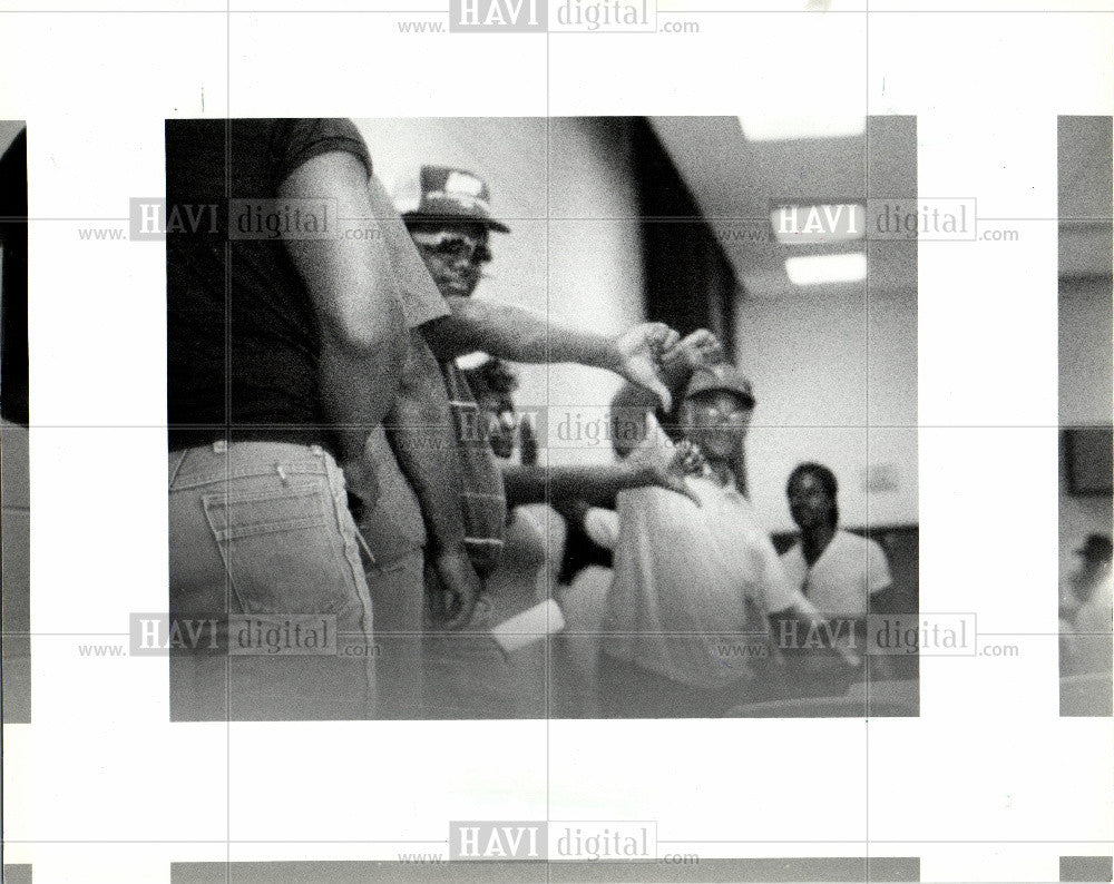 1986 Press Photo Detroit City Employee strikes 1980 - Historic Images