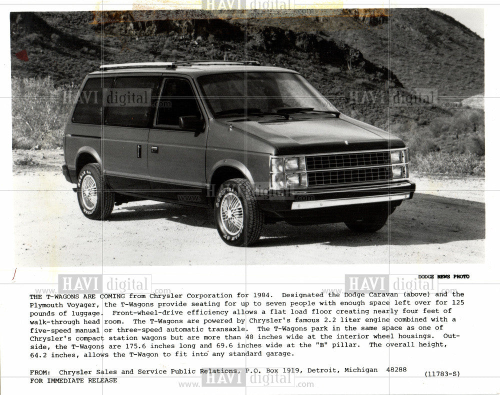 1983 Press Photo T-Wagons are coming from Chrysler Corp - Historic Images