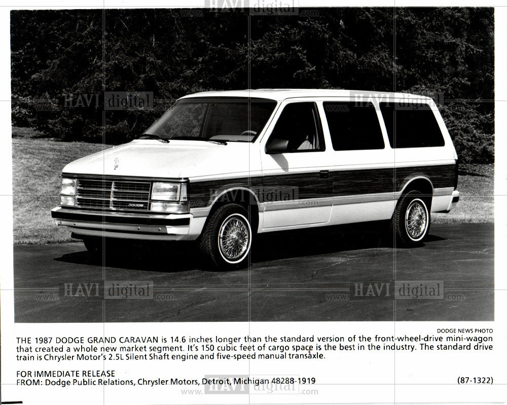 1987 Press Photo 1987 Dodge Grand Caravan - Historic Images