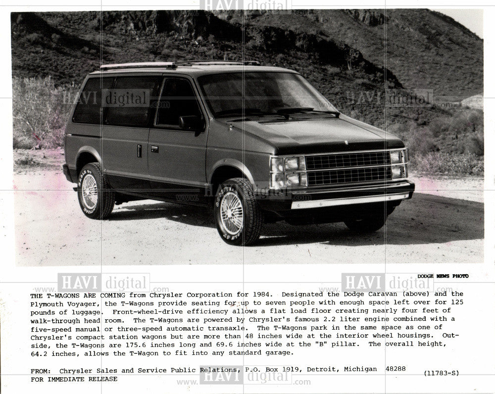 1984 Press Photo Chrysler T115 Automobiles - Historic Images