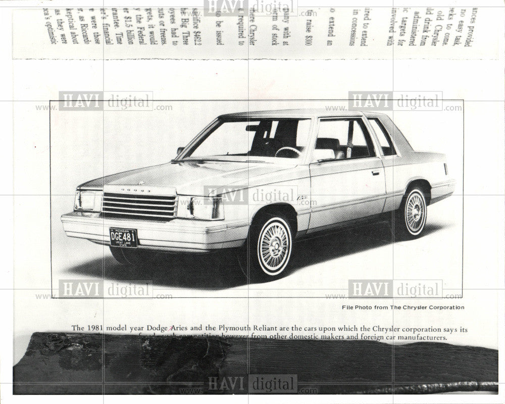 1981 Press Photo dodge aries - Historic Images
