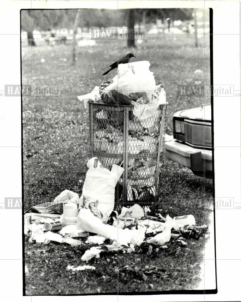 1986 Press Photo Detroit city employee strikes - Historic Images