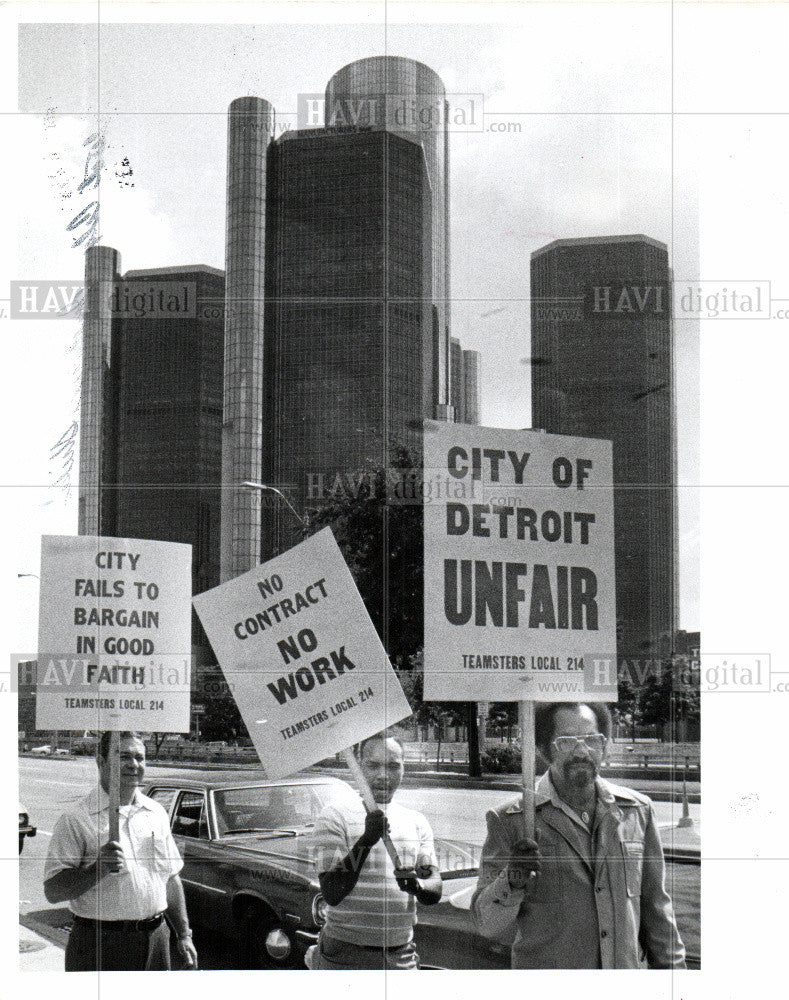 1973 Press Photo Detroit City Employee Strike - Historic Images