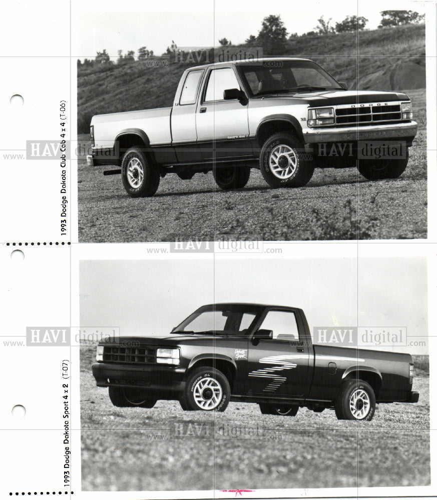 1993 Press Photo Dodge Dakota Trucks - Historic Images