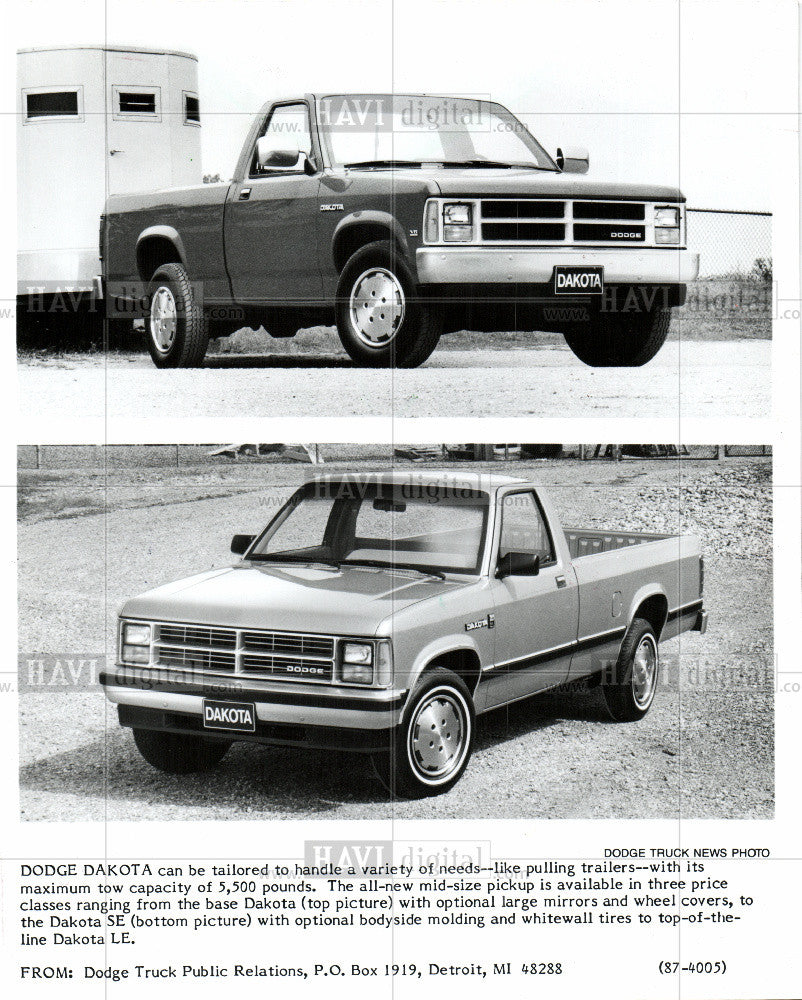 1986 Press Photo Dodge Truck 1986 - Historic Images
