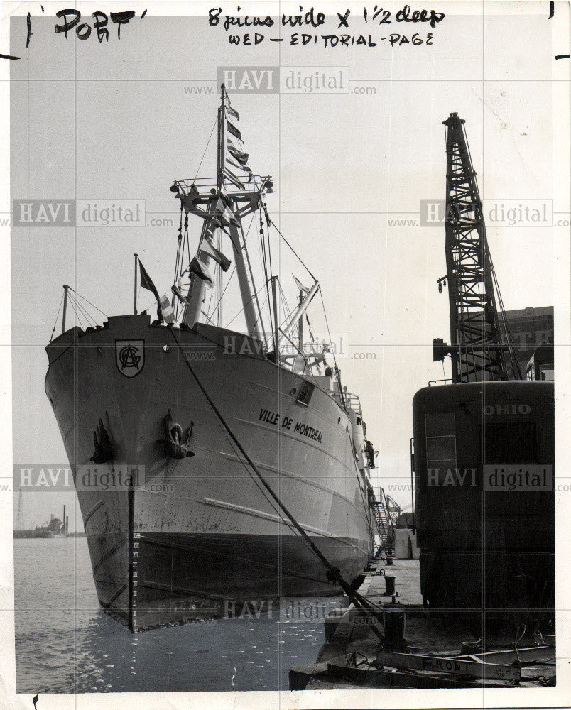 1955 Press Photo Detroit Port Foreign Ports - Historic Images