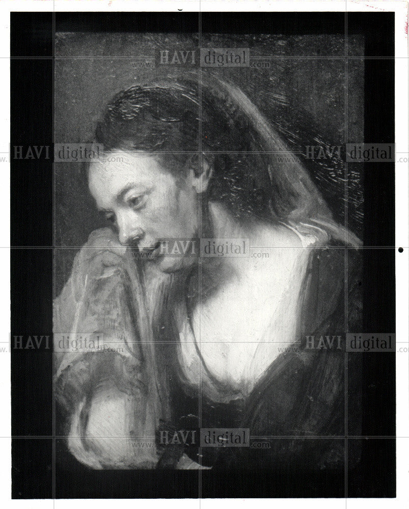 1983 Press Photo Woman Weeping Stolen Painting DIA - Historic Images