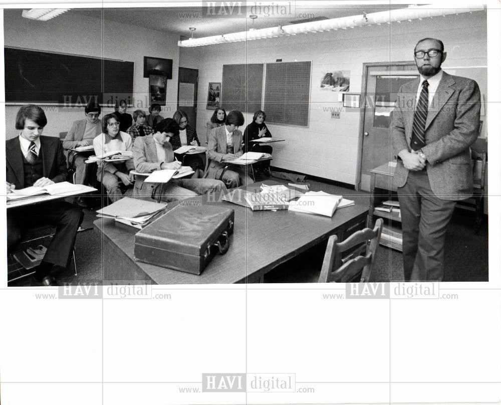 1978 Press Photo Detroit County Day School Math Class - Historic Images