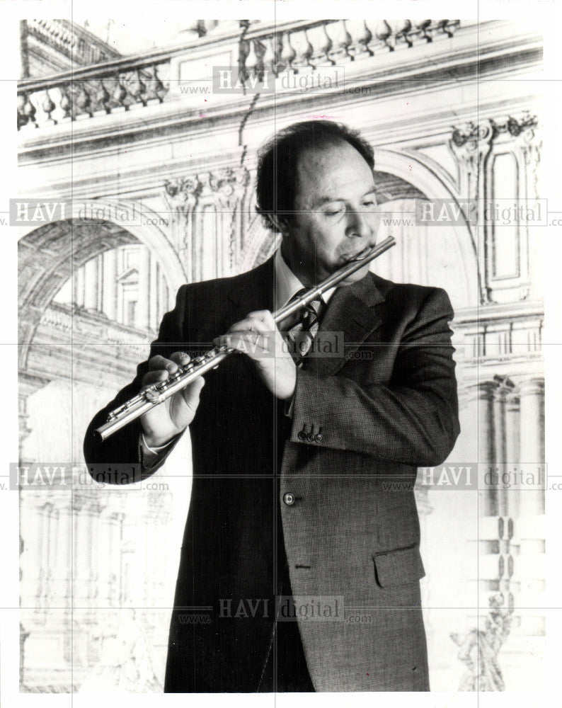 1985 Press Photo Jean-Pierre Rampal Flutist Musician - Historic Images