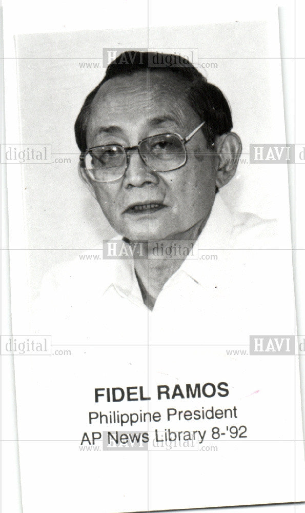 1992 Press Photo Fidel Ramos, Philippine President - Historic Images
