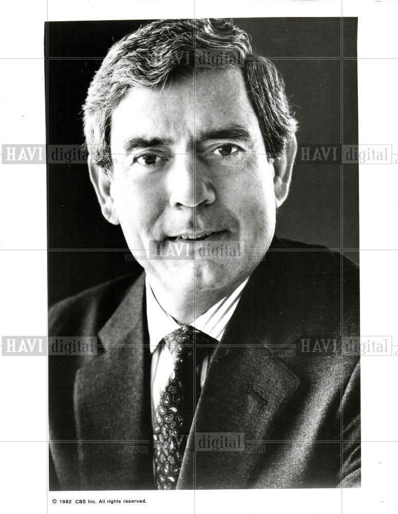 1992 Press Photo Daniel Irvin &quot;Dan&quot; Rather - journalist - Historic Images