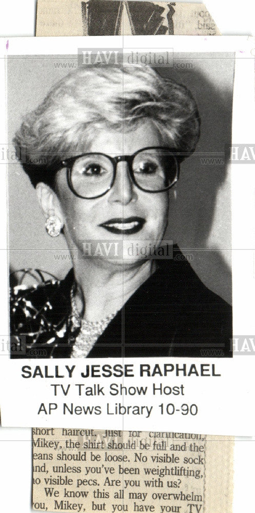1991 Press Photo Sally Jesse Raphael TV Talk show host - Historic Images