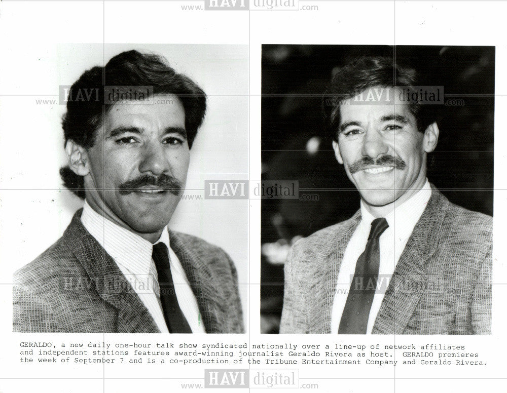 1987 Press Photo Geraldo Rivera is an American attorney - Historic Images