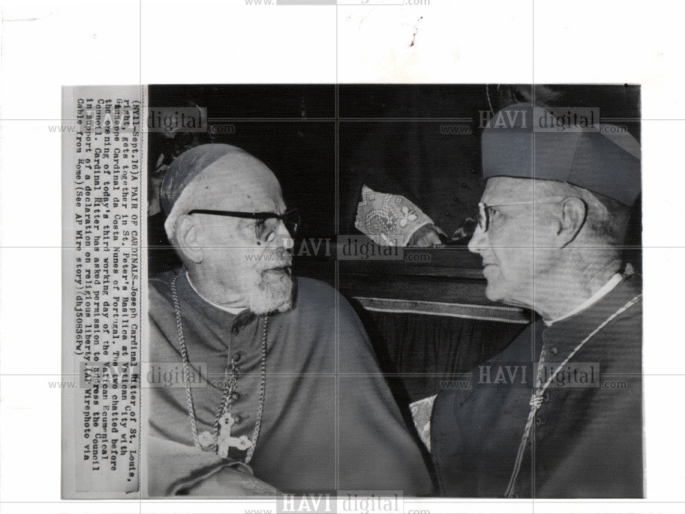 1965 Press Photo Joseph Cardinal Ritter Nunes - Historic Images