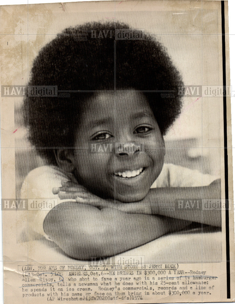 1974 Press Photo Rodney Allen Rippy - Historic Images