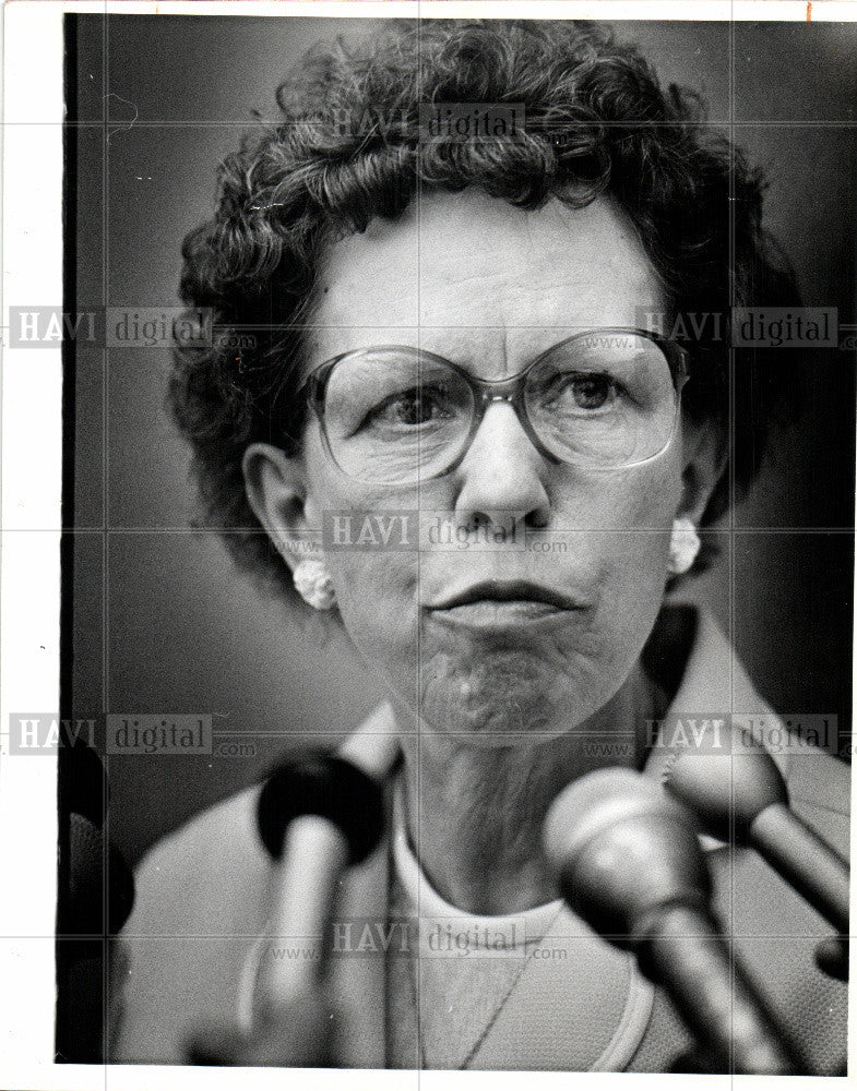 1980 Press Photo Mary Ellen Riordan President Detroit - Historic Images