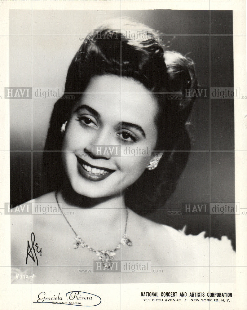 1951 Press Photo Graciela Rivera Puerto Rican  Opera - Historic Images