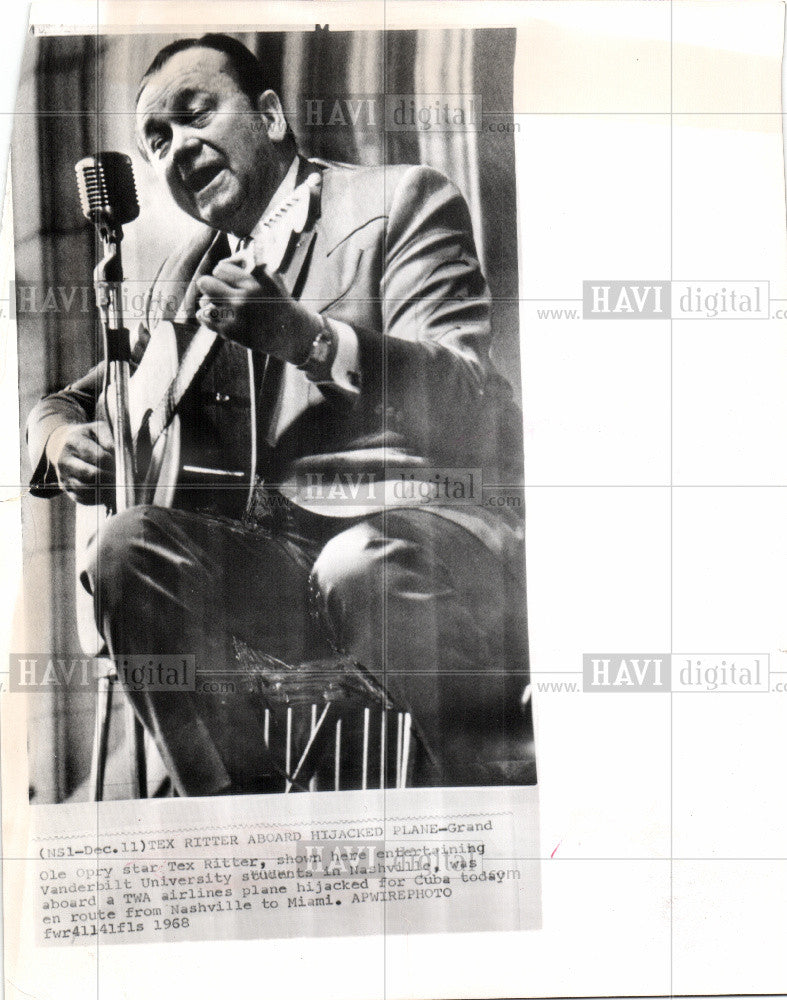 1960 Press Photo Tex Ritter Country Music Singer - Historic Images