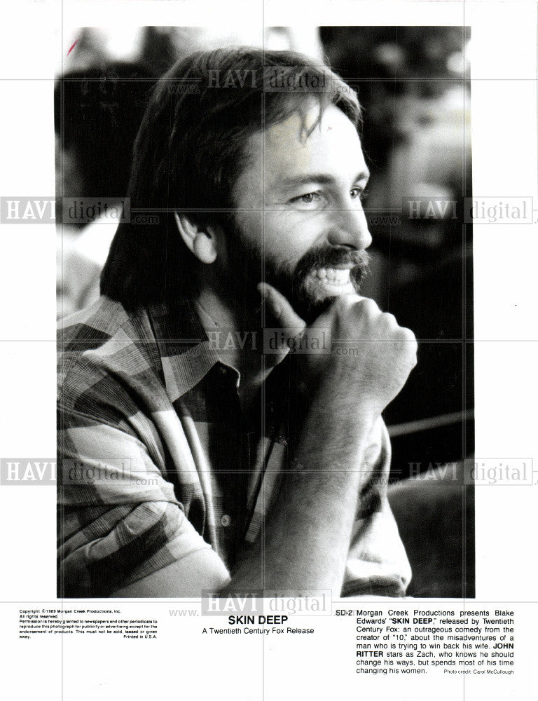 1989 Press Photo SKIN DEEP John Ritter Blake Edwards - Historic Images