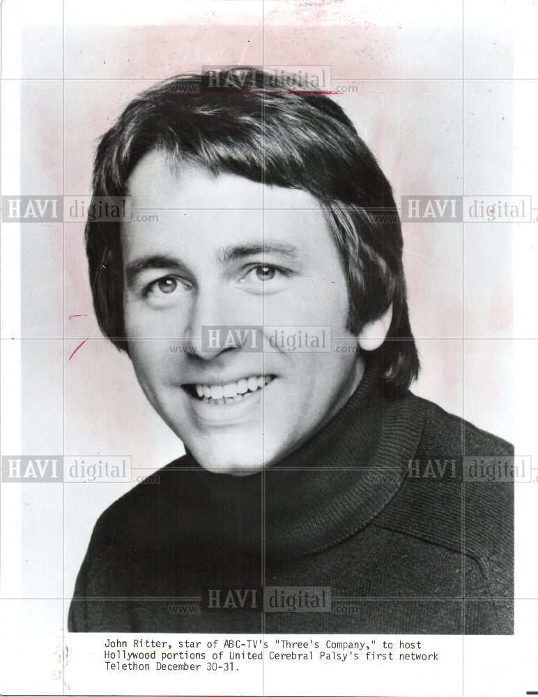 1980 Press Photo JOHN RITTER STAR OF ABC TV - Historic Images