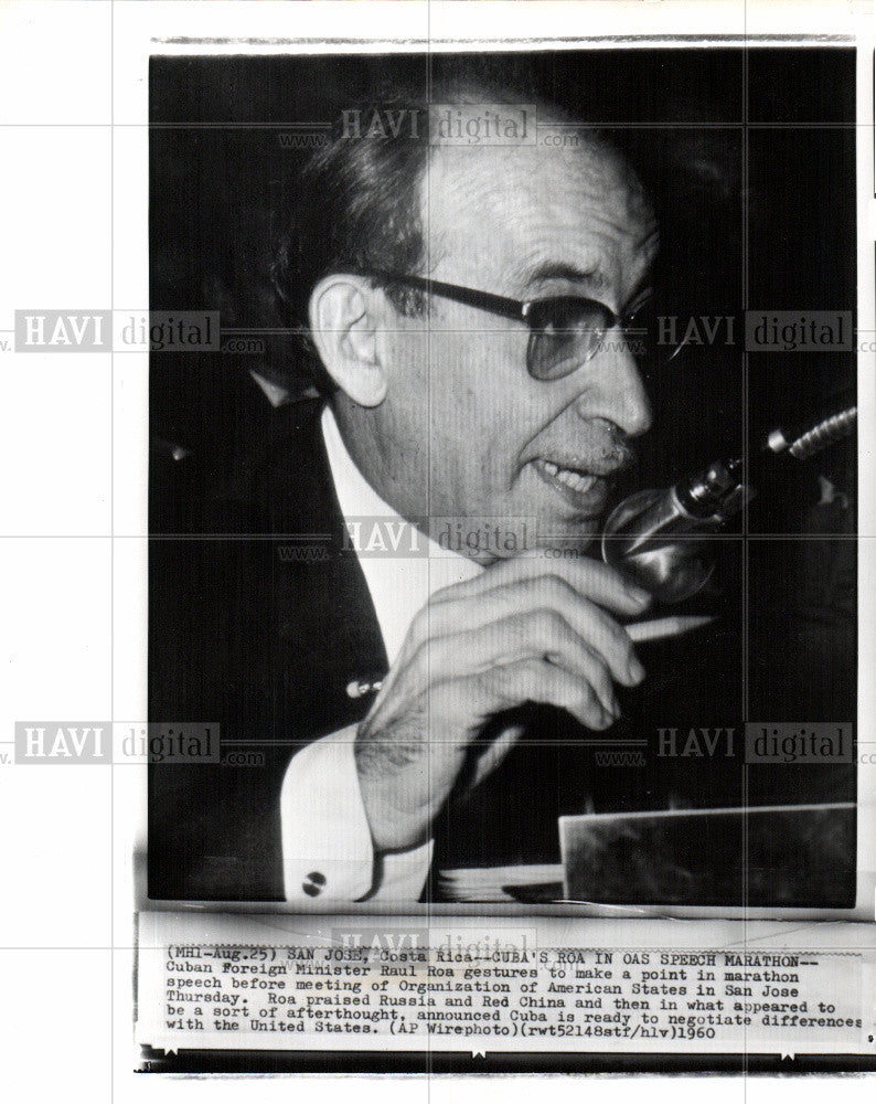 1960 Press Photo Cuban foreign minister Raul Roa - Historic Images