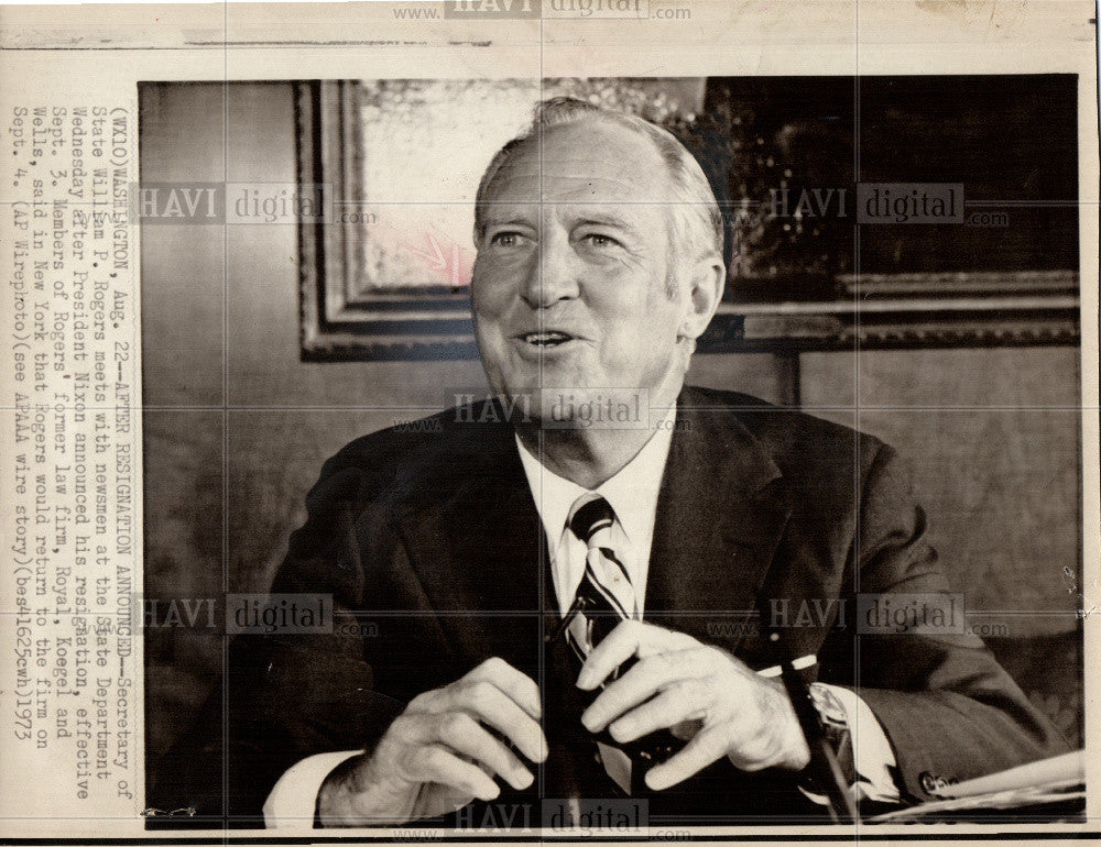 1973 Press Photo William Pierce Rogers - Historic Images