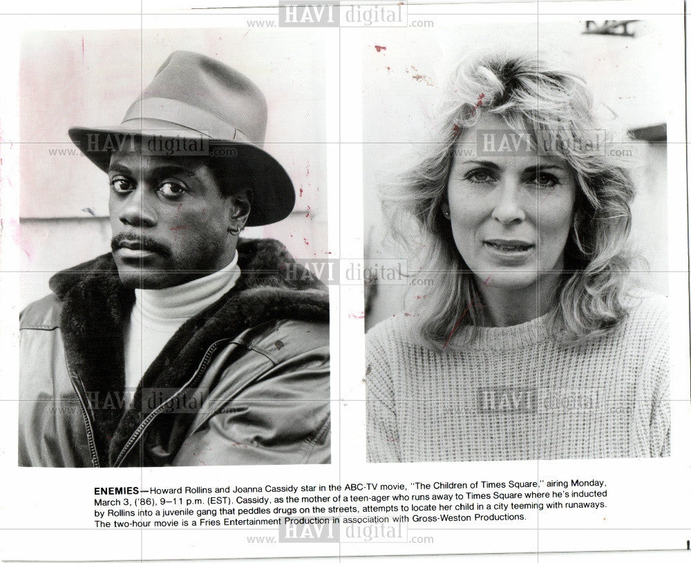 1986 Press Photo Howard Rollins Joanna Cassidy - Historic Images