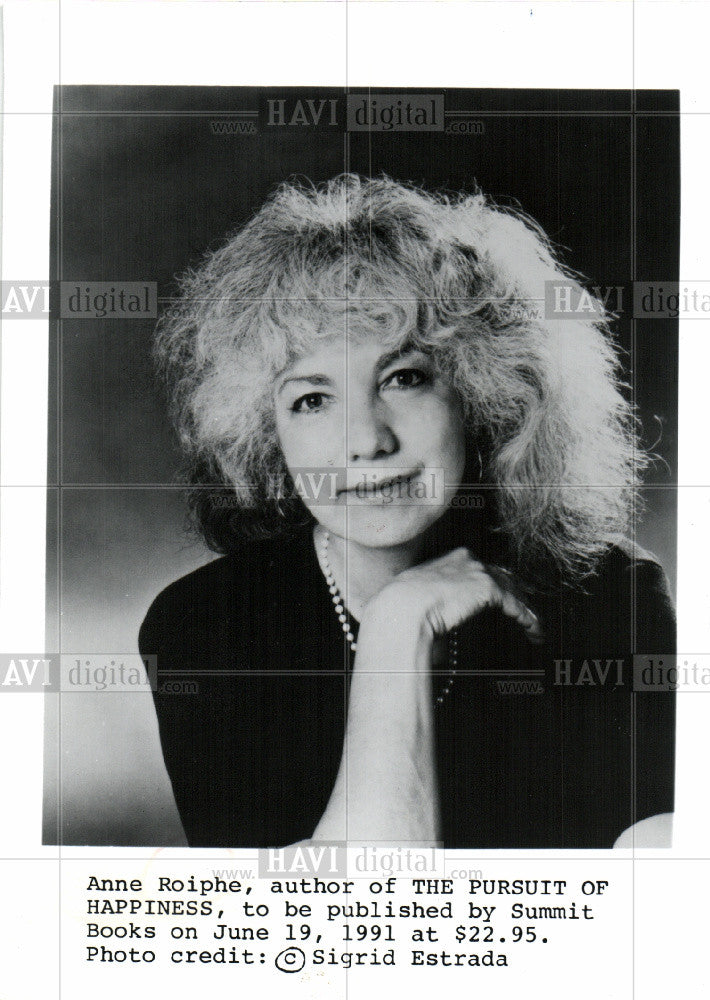 1991 Press Photo Anne Roiphe Author - Historic Images