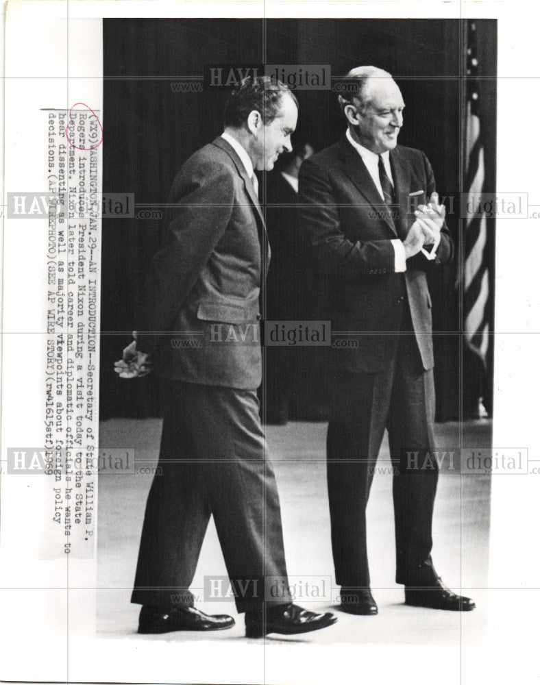 1969 Press Photo Richard Nixon William Rogers State - Historic Images
