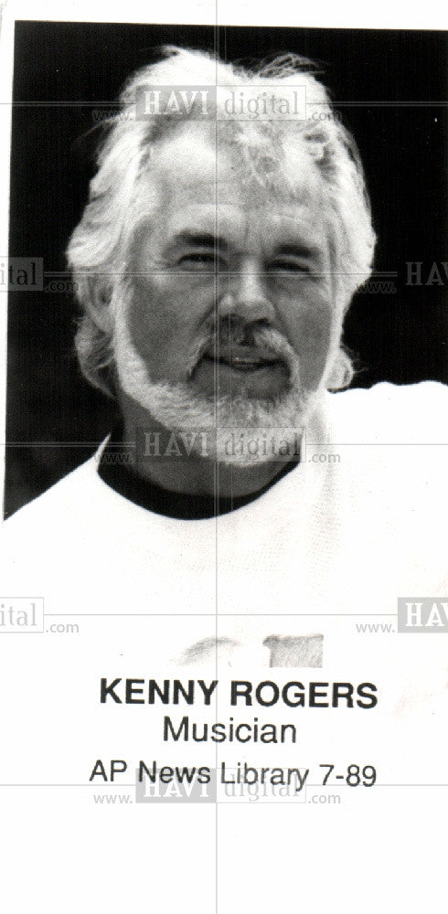 1989 Press Photo Kenny Rogers Musician - Historic Images