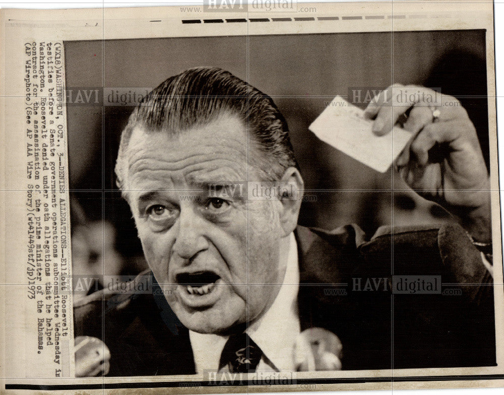 1973 Press Photo Elliott Roosevelt, Author - Historic Images