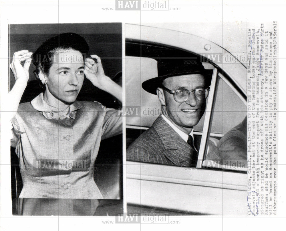 1954 Press Photo Romelle Roosevelt James Court Hearing - Historic Images