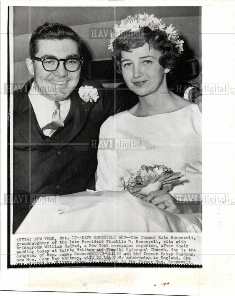 1959 Press Photo Kate Roosevelt with her new husband - Historic Images