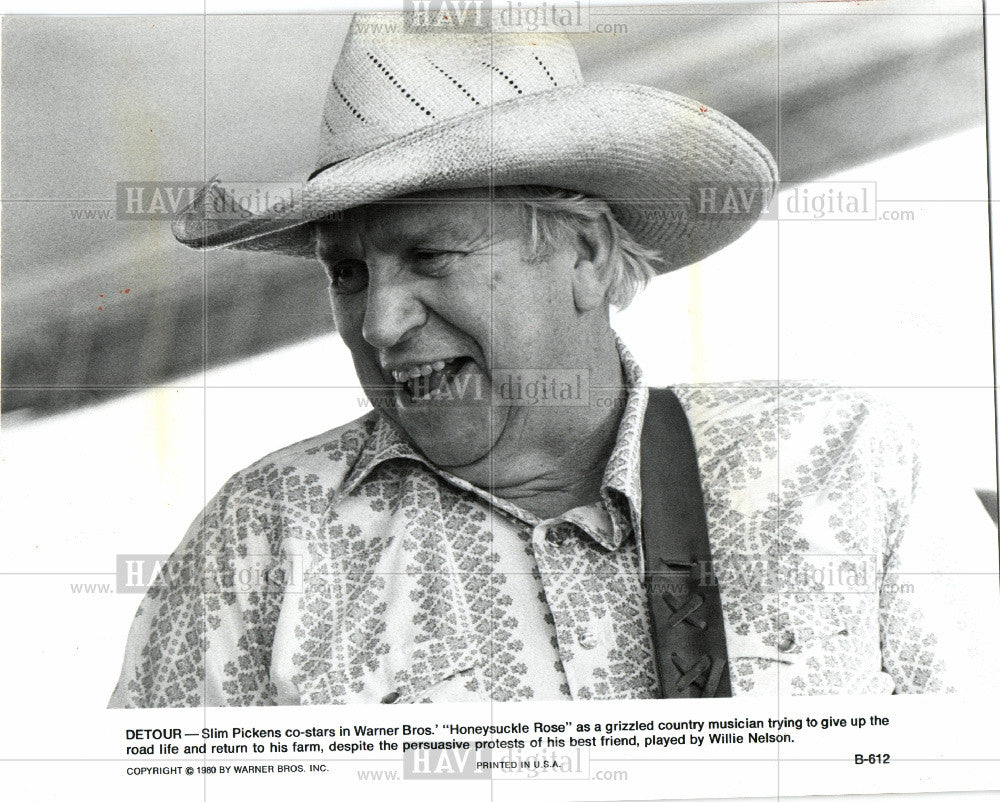 1983 Press Photo Slim Pickens Honeysuckle Rose WB Movie - Historic Images