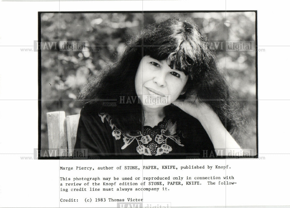 1994 Press Photo Marge Piercy, &quot;Stone, Paper, Knife&quot; - Historic Images