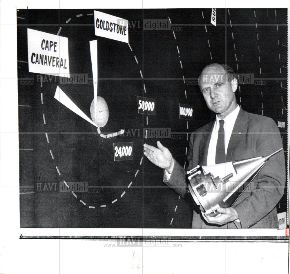 1959 Press Photo DR WILLIAM H PICKERING,SPACE ADMINISTR - Historic Images