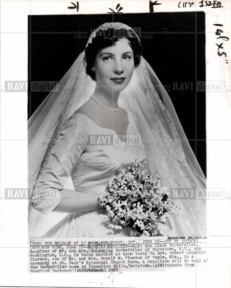 1955 Press Photo Miss Ann Clark Rockefeller - Historic Images