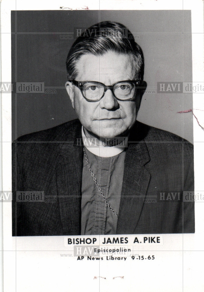 1965 Press Photo James A. Pike Episcopal bishop writer - Historic Images