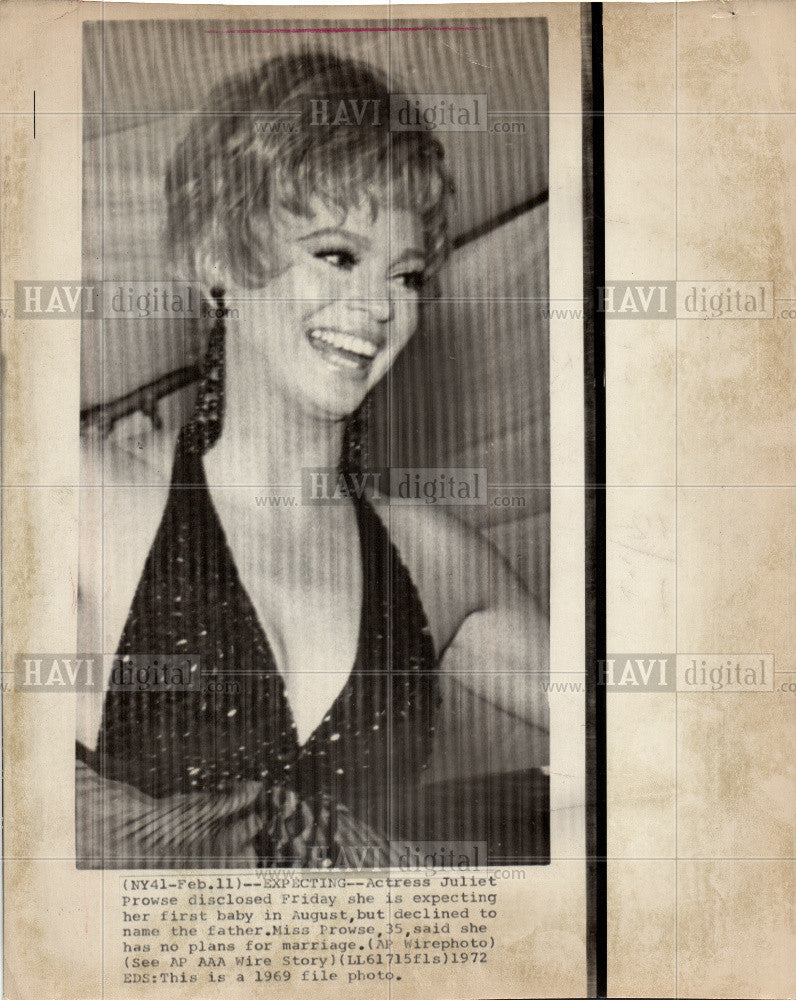 1972 Press Photo Juliet Prowse Actress - Historic Images