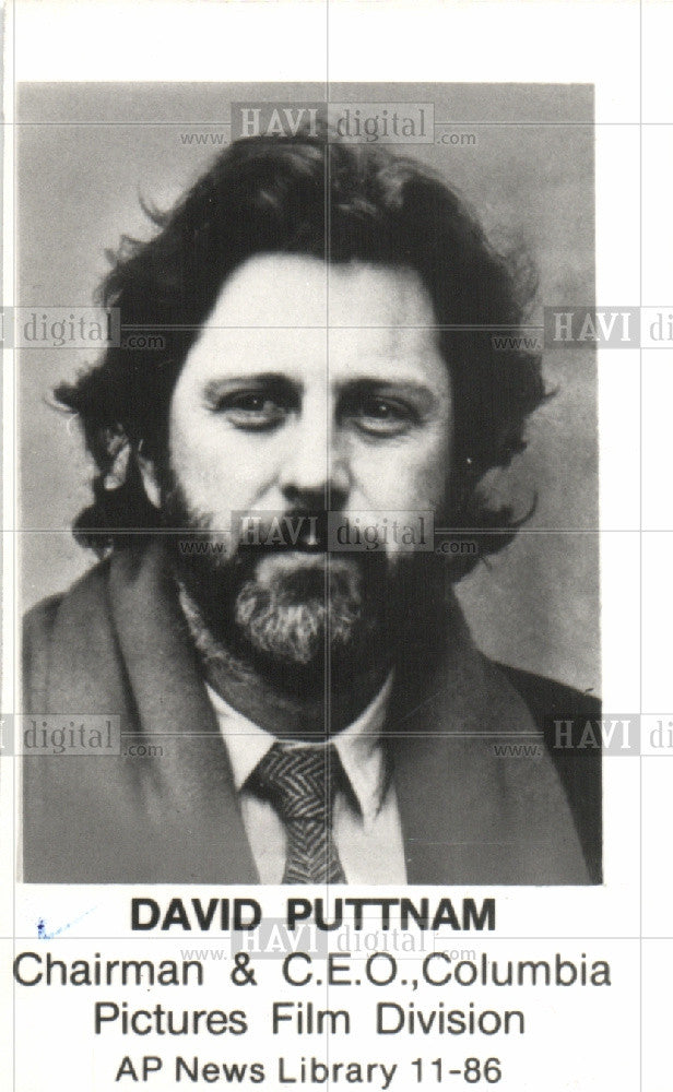 1986 Press Photo David Puttnam Chariman Columbia - Historic Images