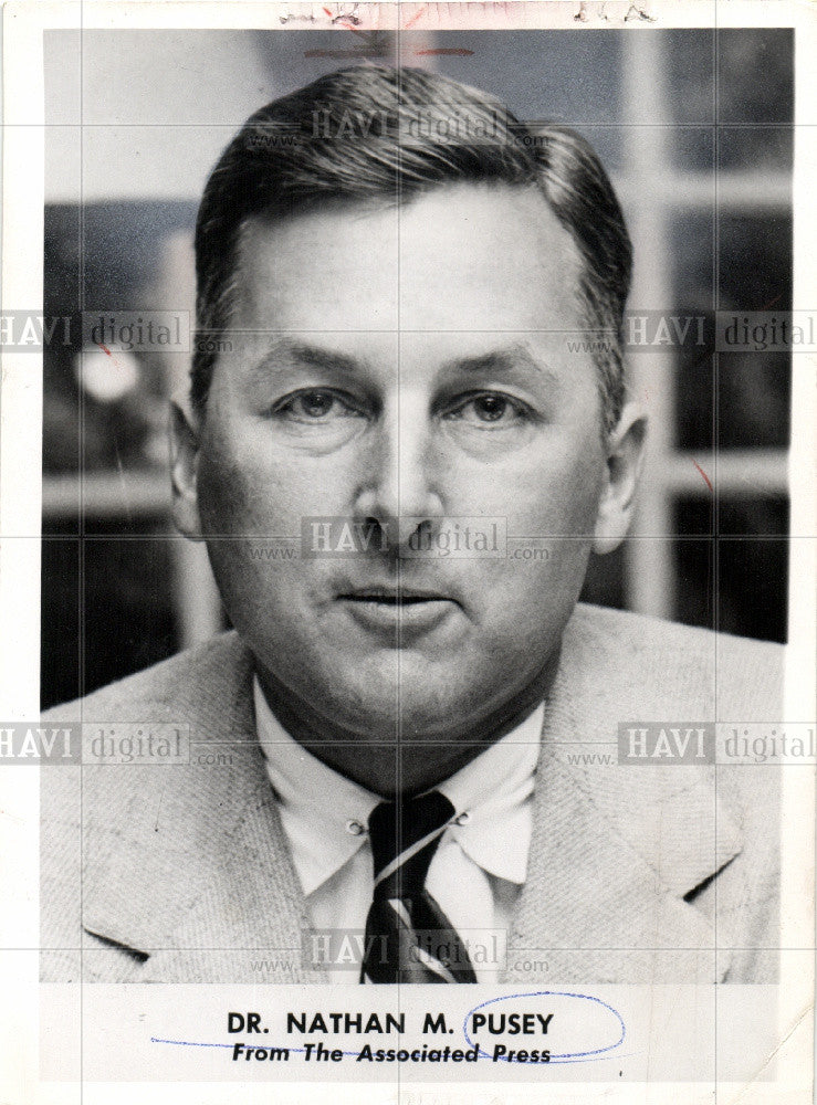 1954 Press Photo Nathan Pusey - Historic Images